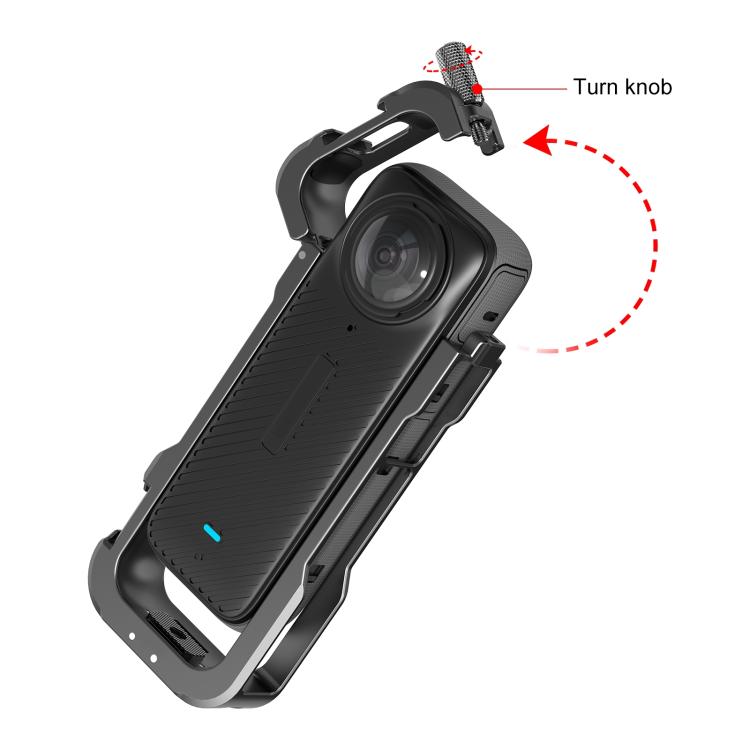 For Insta360 X4 PULUZ Metal Protective Cage Rig Housing Frame with Lens Cover (Black) - free shipping - PMC Jewellery - Order now!
