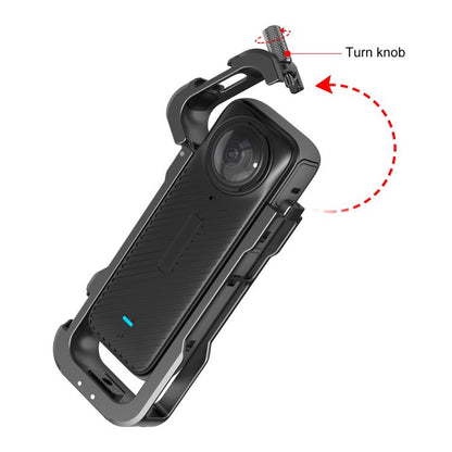 For Insta360 X4 PULUZ Metal Protective Cage Rig Housing Frame with Lens Cover (Black) - free shipping - PMC Jewellery - Order now!