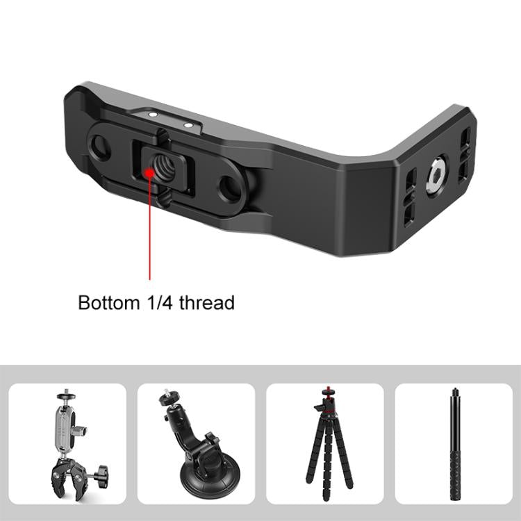 For Insta360 X4 / X5 PULUZ Vertical Horizontal Shooting Quick Release Metal  L Bracket (Black) - Mount & Holder by PULUZ | Online Shopping South Africa | PMC Jewellery | Buy Now Pay Later Mobicred