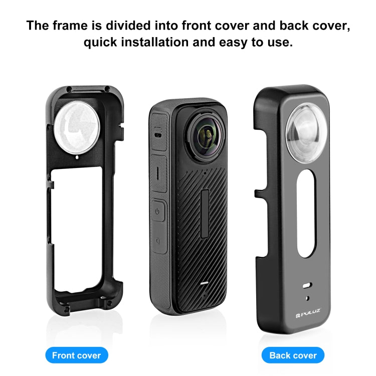 For Insta360 X4 PULUZ Metal Protective Cage Rig Housing Frame with Lens Protector (Black) - free shipping - PMC Jewellery - Order now!