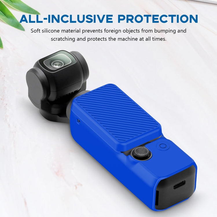 For DJI OSMO Pocket 3 PULUZ  2 in 1 Silicone Cover Case Set with Strap (Blue) - Case & Bags by PULUZ | Online Shopping South Africa | PMC TechLife | Buy Now Pay Later Mobicred