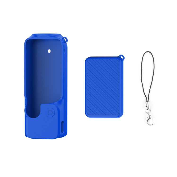 For DJI OSMO Pocket 3 PULUZ  2 in 1 Silicone Cover Case Set with Strap (Blue) - Case & Bags by PULUZ | Online Shopping South Africa | PMC TechLife | Buy Now Pay Later Mobicred