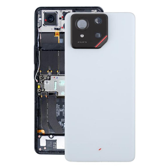 For Asus ROG Phone 9 5G Original Glass Battery Back Cover with Camera Lens Cover(Matte White)