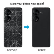 For Asus Zenfone 10 AI2302 Leather Material Battery Back Cover(Blue)
