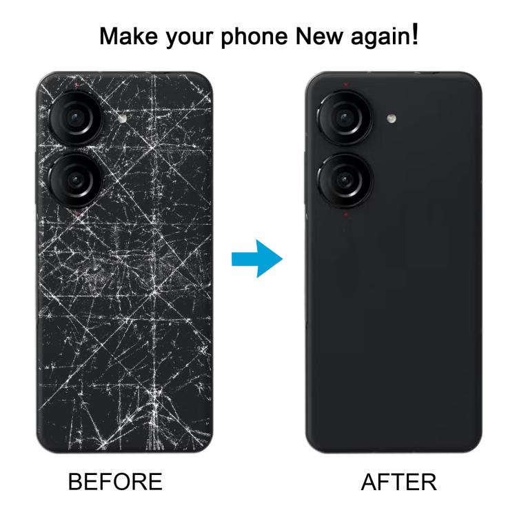 For Asus Zenfone 10 AI2302 Leather Material Battery Back Cover(Blue)