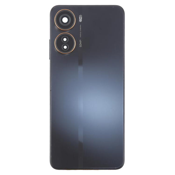 For ZTE Axon 40 Lite Plastic Battery Back Cover with Middle Frame / Camera Lens Cover(Black)