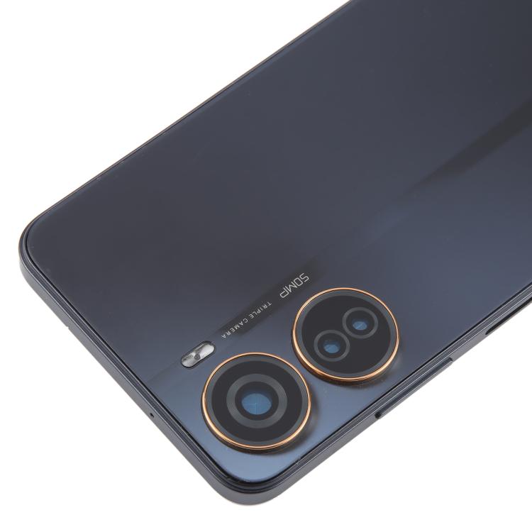 For ZTE Axon 40 Lite Plastic Battery Back Cover with Middle Frame / Camera Lens Cover(Black)