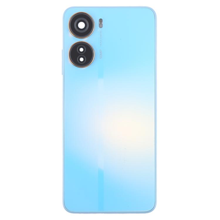 For ZTE Axon 40 Lite Plastic Battery Back Cover with Middle Frame / Camera Lens Cover(Blue)