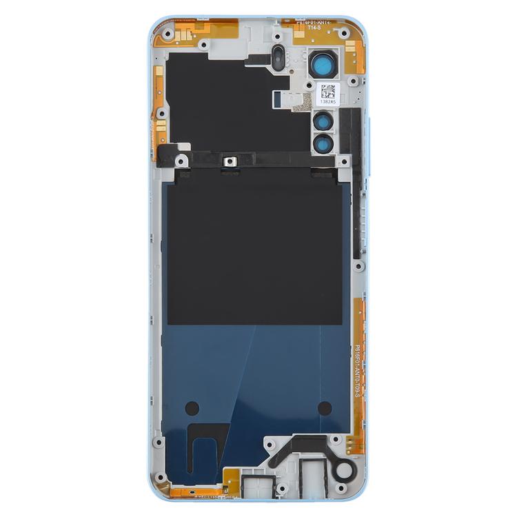 For ZTE Axon 40 Lite Plastic Battery Back Cover with Middle Frame / Camera Lens Cover(Blue)