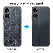 For ZTE Axon 40 Lite Plastic Battery Back Cover with Middle Frame / Camera Lens Cover(Blue)