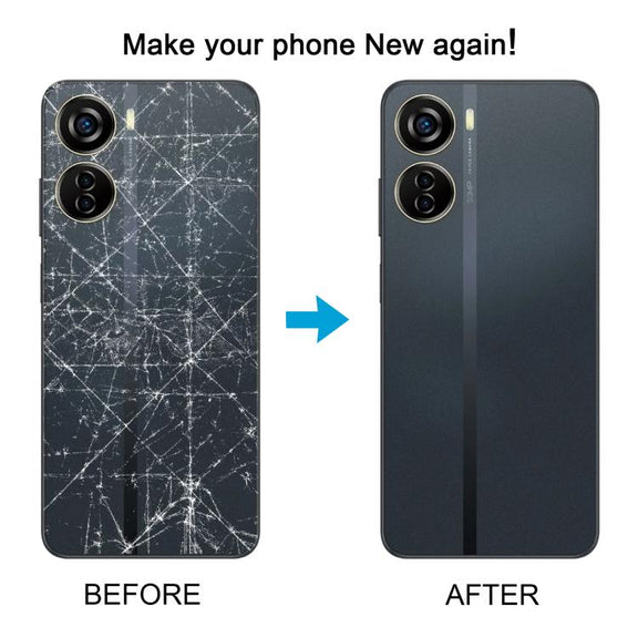 For ZTE Axon 40 Lite Plastic Battery Back Cover with Middle Frame / Camera Lens Cover(Black)