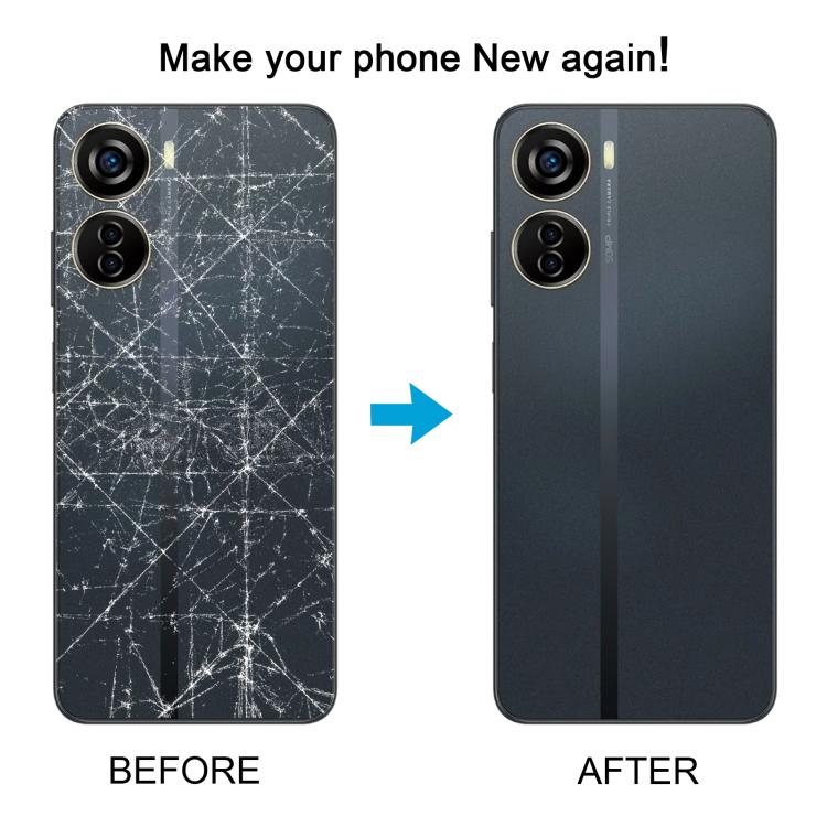 For ZTE Axon 40 Lite Plastic Battery Back Cover with Middle Frame / Camera Lens Cover(Black)