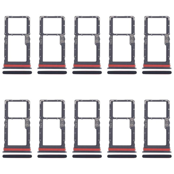 For Motorola Moto G53 XT2335-2 10pcs Original SIM + Micro SD Card Tray (Black)