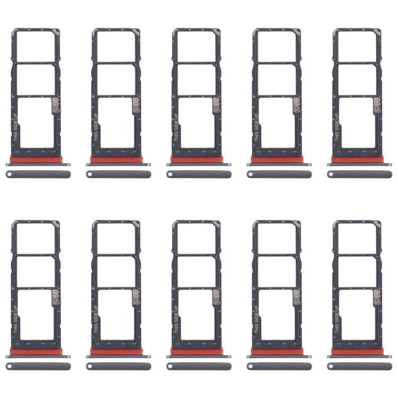 For Motorola Moto E40 10pcs Original SIM Card Tray + SIM Card Tray + Micro SD Card Tray (Grey)
