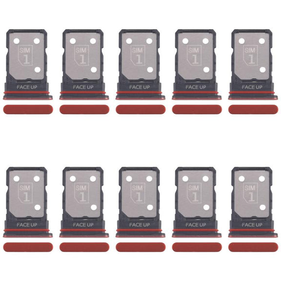 For Motorola Edge 50 Neo 10pcs Original SIM Card Tray + SIM Card Tray (Red)