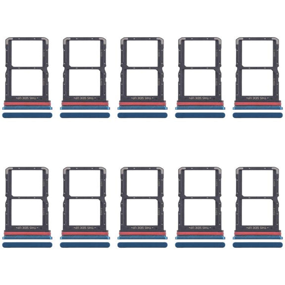 For Motorola Moto G71 5G XT2169-1 XT2169-2 10pcs Original SIM Card Tray + SIM Card Tray (Blue)