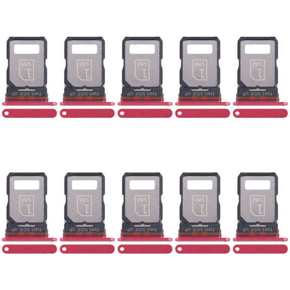 For Motorola Edge 30 Fusion XT2243-1 10pcs Original SIM Card Tray + SIM Card Tray (Red)