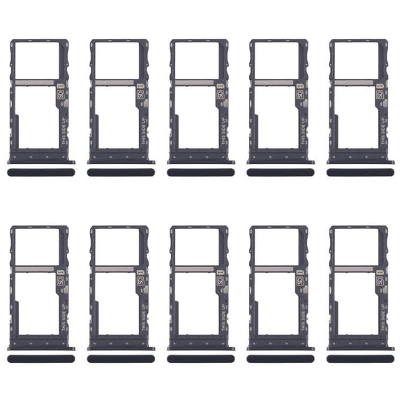 For Motorola Moto G 2022 10pcs Original SIM + Micro SD Card Tray (Black)