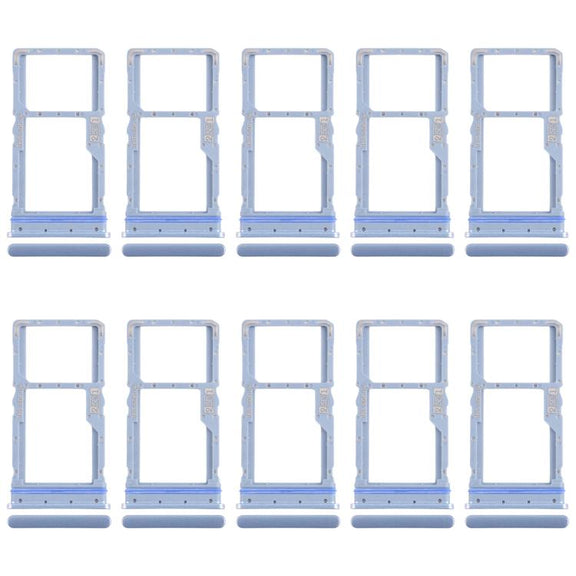 For Motorola Moto G31 XT2173-3 10pcs Original SIM + Micro SD Card Tray (Blue)