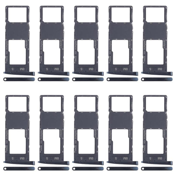 For Motorola Moto G6 Plus 10pcs Original SIM + Micro SD Card Tray (Black)