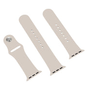 For Apple Watch Ultra 49mm & Watch Ultra 2 49mm / Series 9&8&7 45mm / SE 3&SE 2&6&SE&5&4 44mm / 3&2&1 42mm 3 in 1 Rubber Watch Band with Pin Buckle (Starlight)