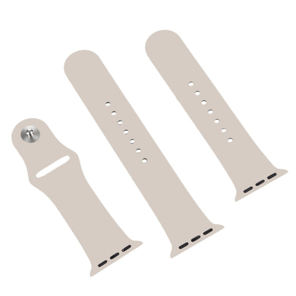 For Apple Watch Ultra 49mm & Watch Ultra 2 49mm / Series 9&8&7 45mm / SE 3&SE 2&6&SE&5&4 44mm / 3&2&1 42mm 3 in 1 Rubber Watch Band with Pin Buckle (Starlight)