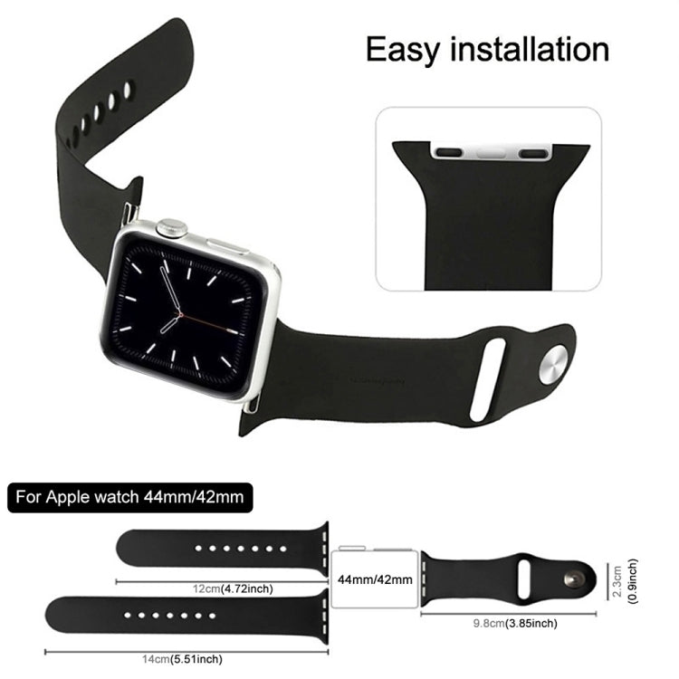 For Apple Watch Ultra 49mm & Watch Ultra 2 49mm / Series 9&8&7 45mm / SE 3&SE 2&6&SE&5&4 44mm / 3&2&1 42mm 3 in 1 Rubber Watch Band with Pin Buckle (Starlight) - free shipping - PMC TechLife - Order now!