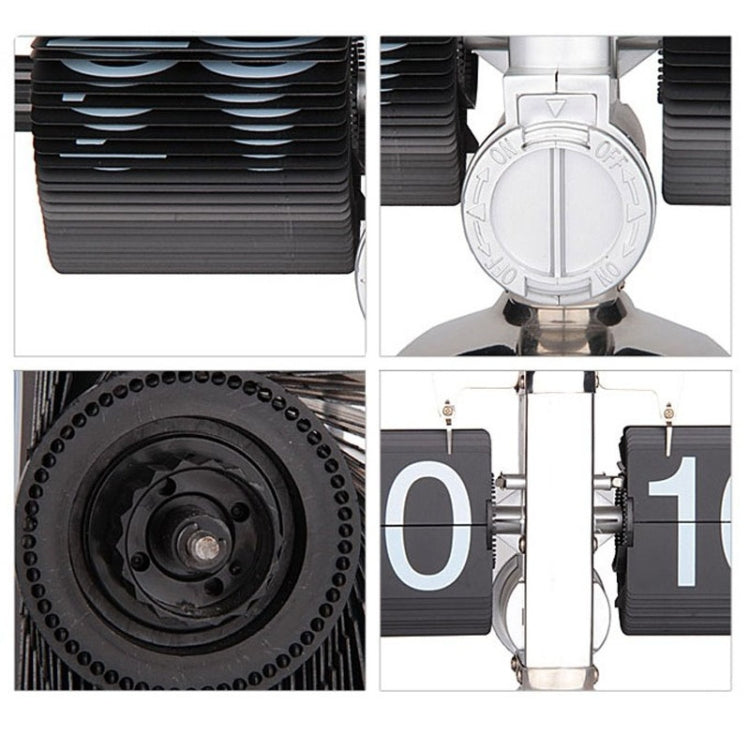 Balance Shaped Metal Auto Flip Down Clock Desktop Decorative Clock with Single Holder