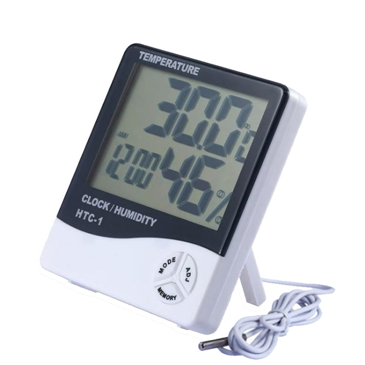 3.8 inch LCD Digital Temperature & Humidity Meter with Clock / Calendar (HTC-1)(White) - Indoor Thermometer by PMC TechLife | Online Shopping South Africa | PMC TechLife | Buy Now Pay Later Mobicred