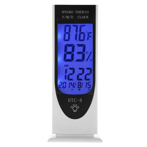 HTC-8 Luminous LCD Digital LED Night Light Thermometer Backlight Hygrometer Humidity Meter, with Alarm / Date / Clock / Calendar - Thermostat & Thermometer by PMC TechLife | Online Shopping South Africa | PMC TechLife | Buy Now Pay Later Mobicred
