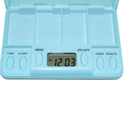 Portable Transparent Travel Pills Reminder Multi-Alarm(Baby Blue)