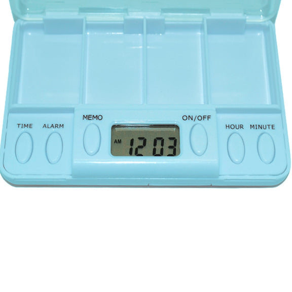 Portable Transparent Travel Pills Reminder Multi-Alarm(Baby Blue)