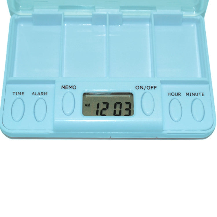 Portable Transparent Travel Pills Reminder Multi-Alarm(Baby Blue)