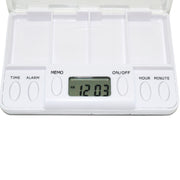 Portable Transparent Travel Pills Reminder Multi-Alarm(White)