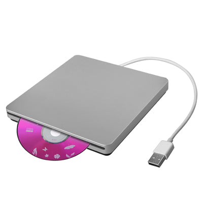 Slot-in USB 2.0 Portable Optical DVD-RW Driver, Plug and Play(Silver) - Rewritable Drive by PMC Jewellery | Online Shopping South Africa | PMC Jewellery | Buy Now Pay Later Mobicred