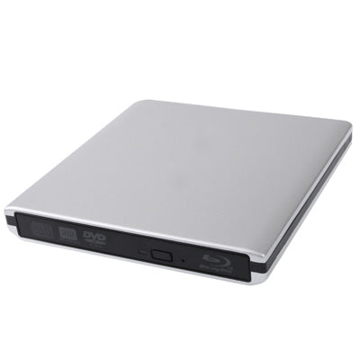 USB 3.0 Aluminum Alloy Portable DVD / CD Rewritable Blu-ray Drive for 12.7mm SATA ODD / HDD, Plug and Play(Silver)