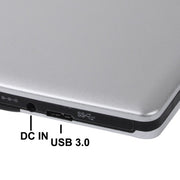 USB 3.0 Aluminum Alloy Portable DVD / CD Rewritable Blu-ray Drive for 12.7mm SATA ODD / HDD, Plug and Play(Silver)