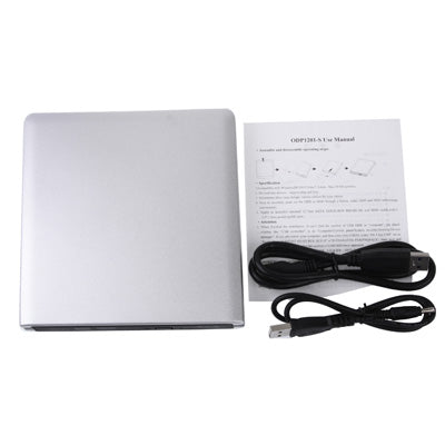 USB 3.0 Aluminum Alloy Portable DVD / CD Rewritable Blu-ray Drive for 12.7mm SATA ODD / HDD, Plug and Play(Silver)