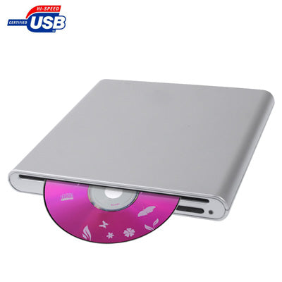 USB 2.0 Slim Aluminum Alloy Portable Slot-in External DVD-RW Drive, Plug and Play - Rewritable Drive by PMC Jewellery | Online Shopping South Africa | PMC Jewellery | Buy Now Pay Later Mobicred