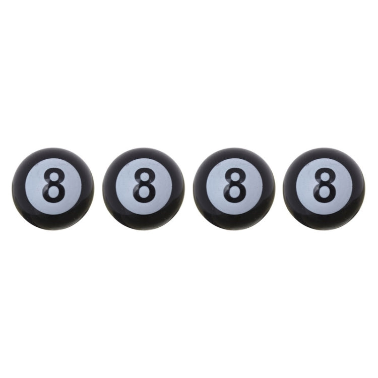 Universal 8mm American Billiards No.8 Ball Style Plastic Car Tire Valve Caps, Pack of 4(Black) - Tire Valve Caps by PMC TechLife | Online Shopping South Africa | PMC TechLife | Buy Now Pay Later Mobicred