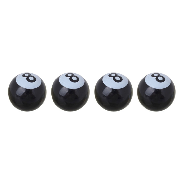 Universal 8mm American Billiards No.8 Ball Style Plastic Car Tire Valve Caps, Pack of 4(Black) - Tire Valve Caps by PMC TechLife | Online Shopping South Africa | PMC TechLife | Buy Now Pay Later Mobicred