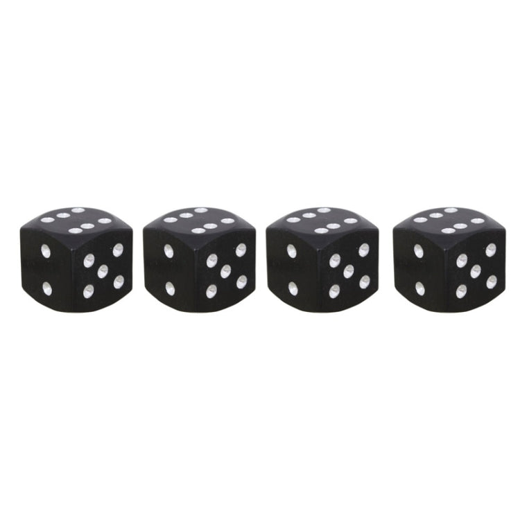 Universal 8mm Dice Style Aluminium Alloy Car Tire Valve Caps, Pack of 4(Black) - Tire Valve Caps by PMC TechLife | Online Shopping South Africa | PMC TechLife | Buy Now Pay Later Mobicred
