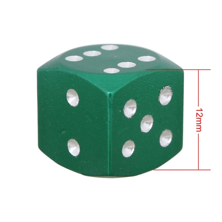 Universal 8mm Dice Style Aluminium Alloy Car Tire Valve Caps, Pack of 4(Green) - free shipping - PMC TechLife - Order now!