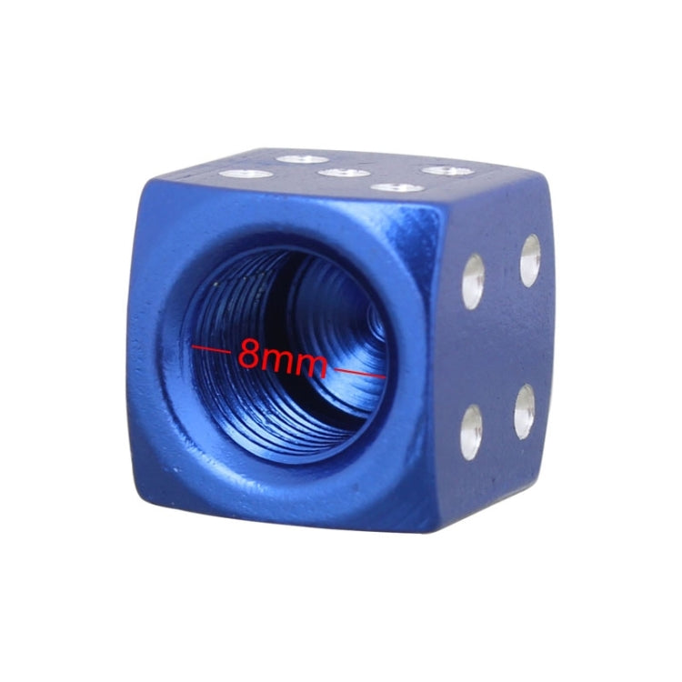 Universal 8mm Dice Style Aluminium Alloy Car Tire Valve Caps, Pack of 4(Blue) - Tire Valve Caps by PMC TechLife | Online Shopping South Africa | PMC TechLife | Buy Now Pay Later Mobicred