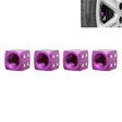 Universal 8mm Dice Style Aluminium Alloy Car Tire Valve Caps, Pack of 4(Purple) - Tire Valve Caps by PMC TechLife | Online Shopping South Africa | PMC TechLife | Buy Now Pay Later Mobicred