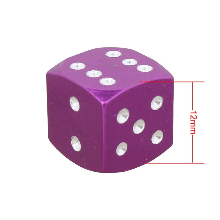 Universal 8mm Dice Style Aluminium Alloy Car Tire Valve Caps, Pack of 4(Purple) - Tire Valve Caps by PMC TechLife | Online Shopping South Africa | PMC TechLife | Buy Now Pay Later Mobicred