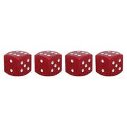 Universal 8mm Dice Style Aluminium Alloy Car Tire Valve Caps, Pack of 4(Red)