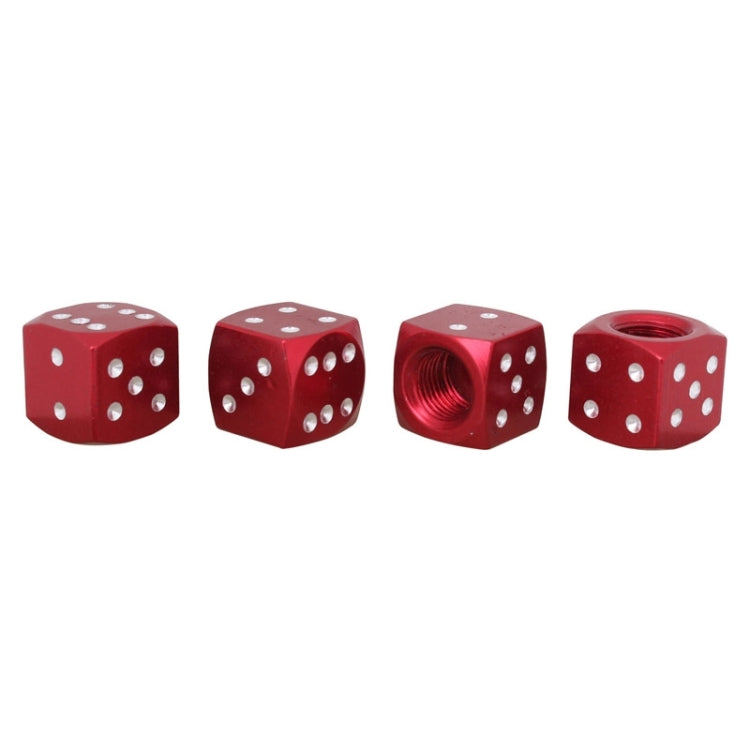 Universal 8mm Dice Style Aluminium Alloy Car Tire Valve Caps, Pack of 4(Red) - Tire Valve Caps by PMC TechLife | Online Shopping South Africa | PMC TechLife | Buy Now Pay Later Mobicred