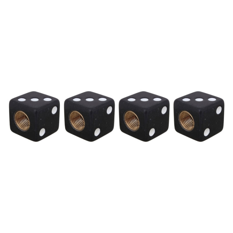 Universal 8mm Dice Style Plastic Car Tire Valve Caps, Pack of 4(Black) - Tire Valve Caps by PMC TechLife | Online Shopping South Africa | PMC TechLife | Buy Now Pay Later Mobicred