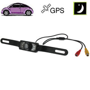 7 LED IR Infrared Water-resistant Night Vision License Plate Frame Astern Backsight With Scaleplate, Support Installed in GPS Navigator , Wide Viewing Angle: 140 degree (YX001)(Black)